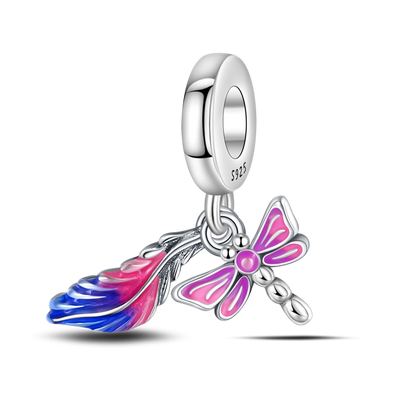 Libelula Rosa & Pluma Azul