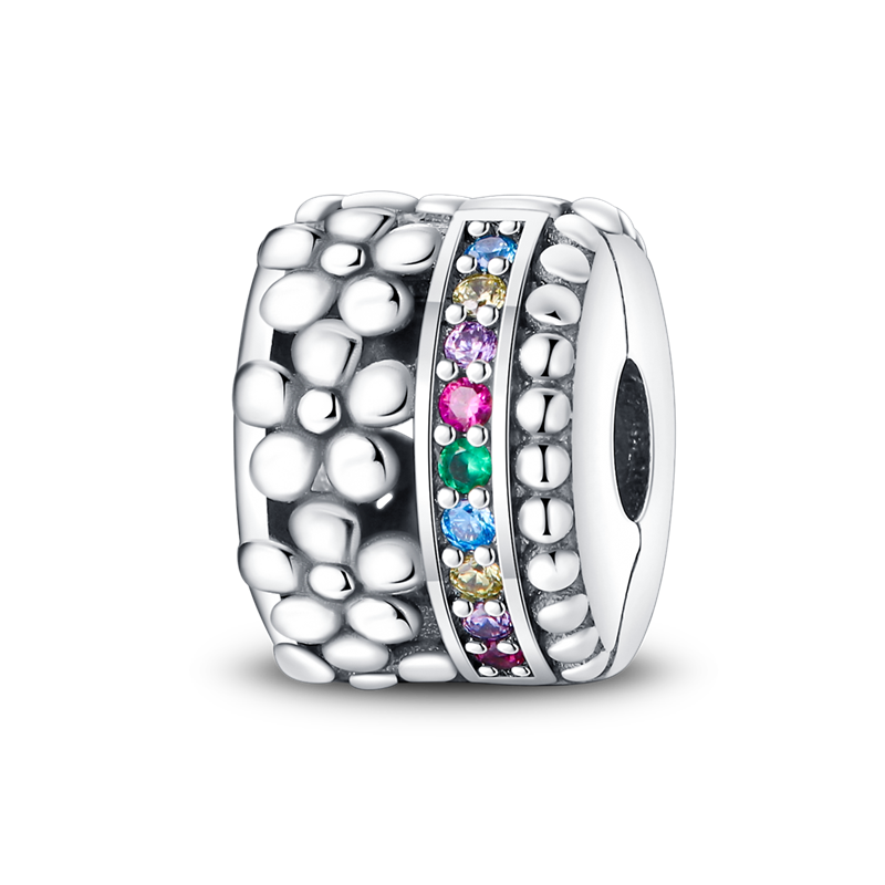 Clip Flores y Piedras Multicolor