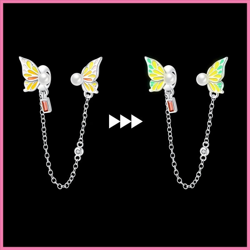 Cadena de Seguridad Alas de Mariposa Fluorescente