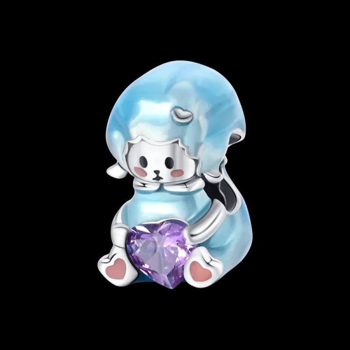 Gatito Mágico y Corazón Morado