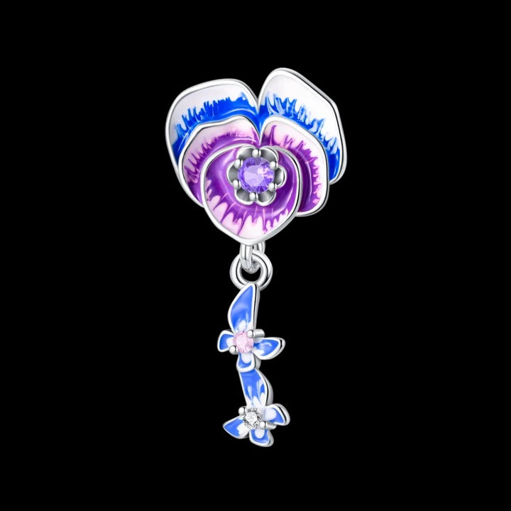 Flor Morada y Mariposas