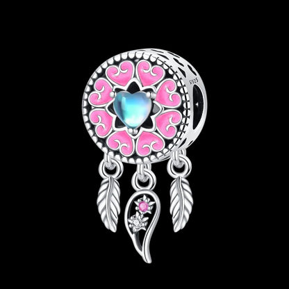 Atrapasueños de Corazones Rosas