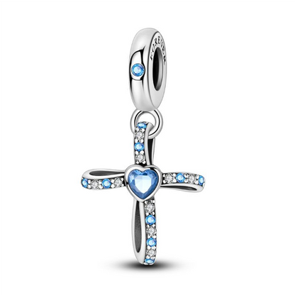 Cruz y Corazón Azul