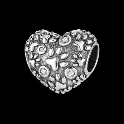 Corazon de Huellitas Plateadas